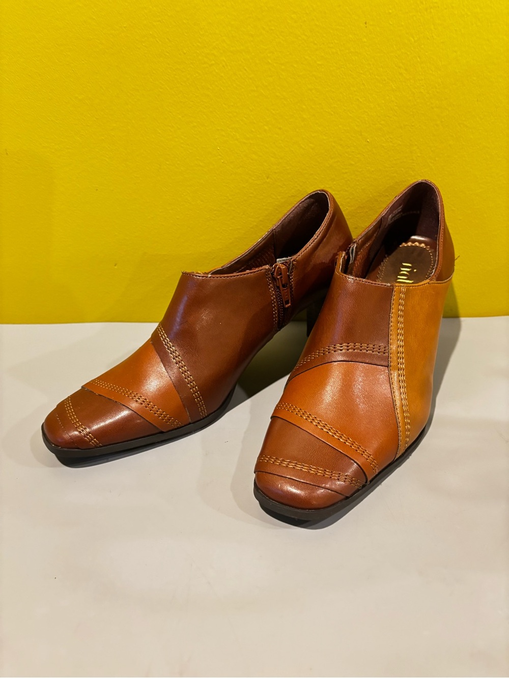 Tan Leather Slip-On Dress Shoes